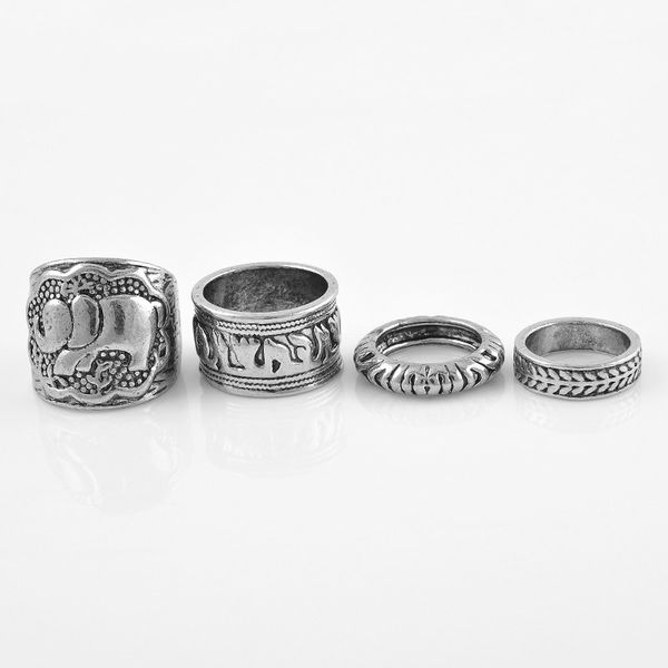 4 pcs/set punk boho new womens retro copper/silver/gold elephant finger rings set for women men, Golden;silver
4 pcs/set punk boho new womens retro copper/silver/gold elephant finger rings set for women men, Golden;silver