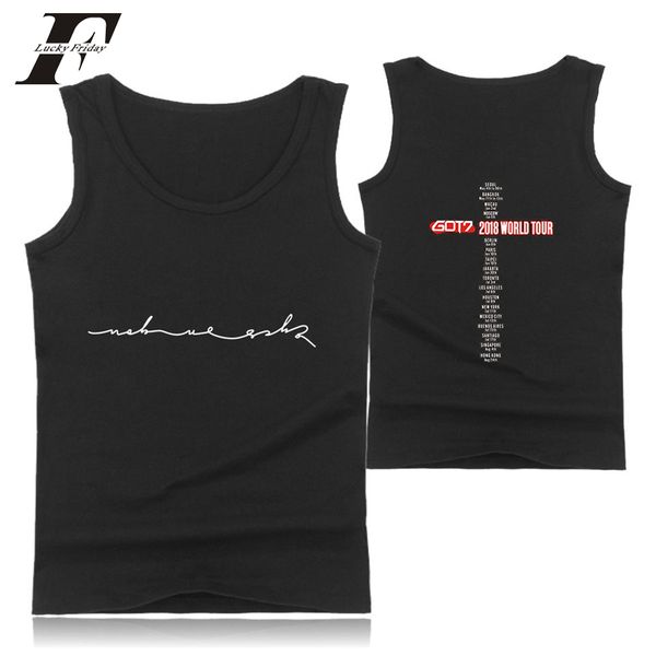 2018 korea got7 idol team tank women men cotton workout fashion seventeen female fans got7 cool casual sleeveless vest, White
2018 korea got7 idol team tank women men cotton workout fashion seventeen female fans got7 cool casual sleeveless vest, White