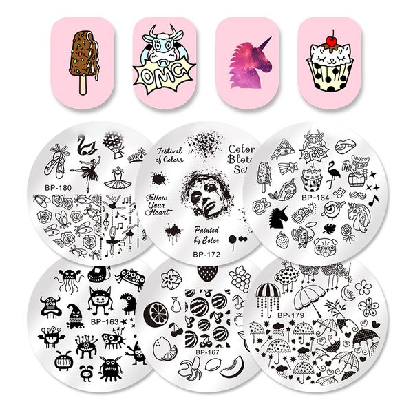 born pretty round nail stamping plate unicorn flamingo diamond fruit manicure nail art image plate, White
born pretty round nail stamping plate unicorn flamingo diamond fruit manicure nail art image plate, White