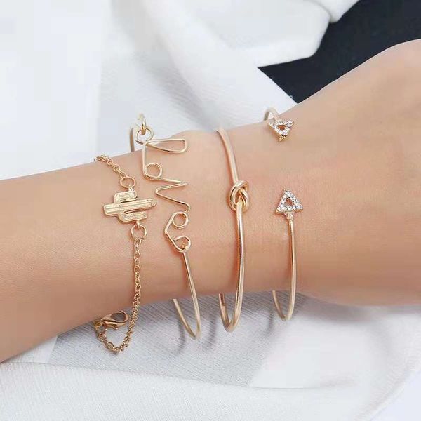 letters love cactus bangle bracelet diamond triangle knot bracelet sets women golden fashion jewelry korean style street accessories, Black
letters love cactus bangle bracelet diamond triangle knot bracelet sets women golden fashion jewelry korean style street accessories, Black