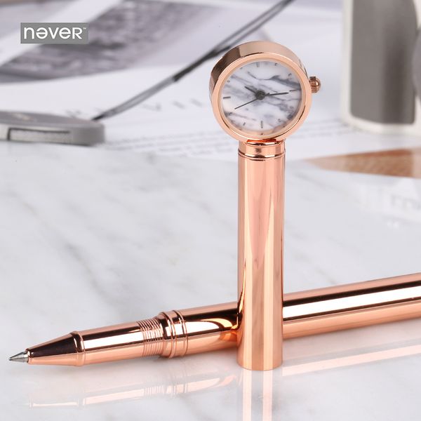 never rose gold gel pen with clock signature pen metal pens black ink 0.5mm gift packing office accessories creative stationery
never rose gold gel pen with clock signature pen metal pens black ink 0.5mm gift packing office accessories creative stationery