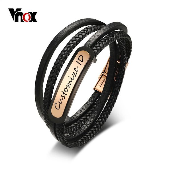 vnox men's leather bracelet customized id multi-layer braided link chain bracelet for male jewelry 7.9 inch, Golden;silver
vnox men's leather bracelet customized id multi-layer braided link chain bracelet for male jewelry 7.9 inch, Golden;silver