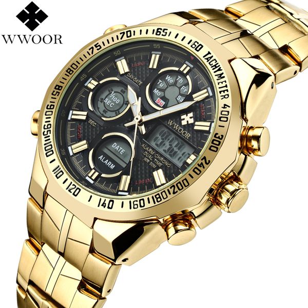 wwoor brand luxury men waterproof sports watches men's quartz gold led digital clock male military wrist watch relogio masculino, Slivery;brown
wwoor brand luxury men waterproof sports watches men's quartz gold led digital clock male military wrist watch relogio masculino, Slivery;brown