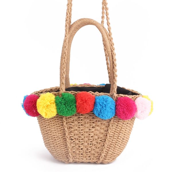 2018 bubble color ball straw bag summer lace ball bohemia fashion women's handbags casual shoulder bags beach bag big tote bag d1810240
2018 bubble color ball straw bag summer lace ball bohemia fashion women's handbags casual shoulder bags beach bag big tote bag d1810240