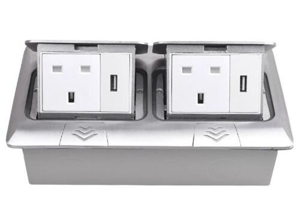 all aluminum panel pop up floor socket 13a uk standard power double outlet with 2 usb charging port
all aluminum panel pop up floor socket 13a uk standard power double outlet with 2 usb charging port