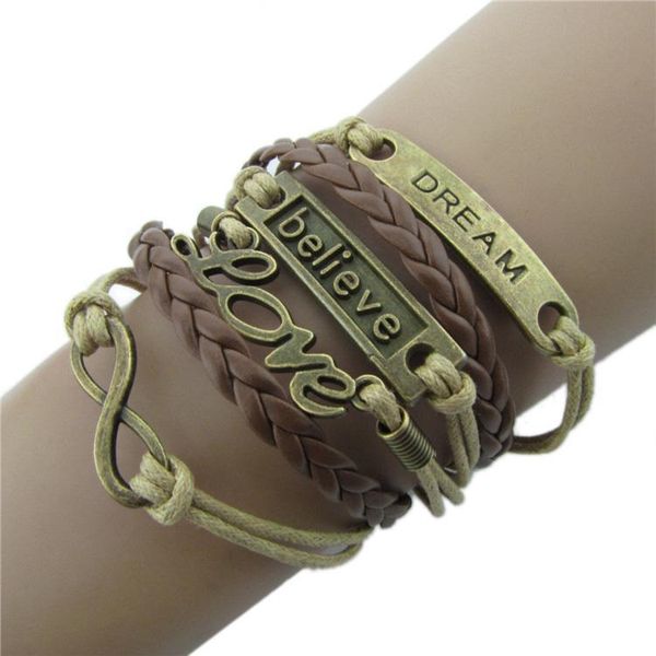 jewelry for men and women material alloy lettering rope bracelet love believe dream, Golden;silver
jewelry for men and women material alloy lettering rope bracelet love believe dream, Golden;silver