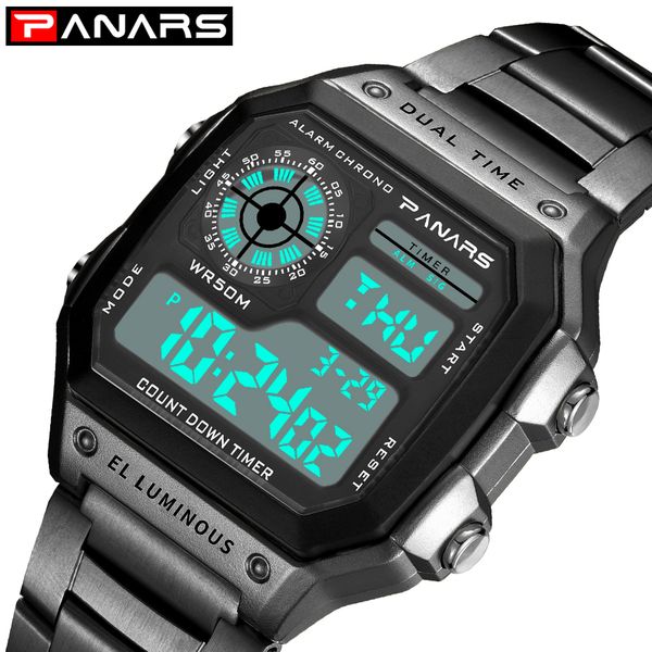 panars fitness sport watch men digital wrist watch for mens dual time chronograph clock 12/24 hours stainless steel watches 8113, Slivery;brown
panars fitness sport watch men digital wrist watch for mens dual time chronograph clock 12/24 hours stainless steel watches 8113, Slivery;brown