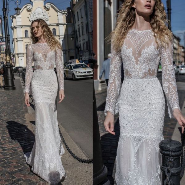lian rokman 2018 mermaid beach wedding dresses bohemia long sleeve lace appliqued beads illusion bridal gowns vestido de novia, White
lian rokman 2018 mermaid beach wedding dresses bohemia long sleeve lace appliqued beads illusion bridal gowns vestido de novia, White