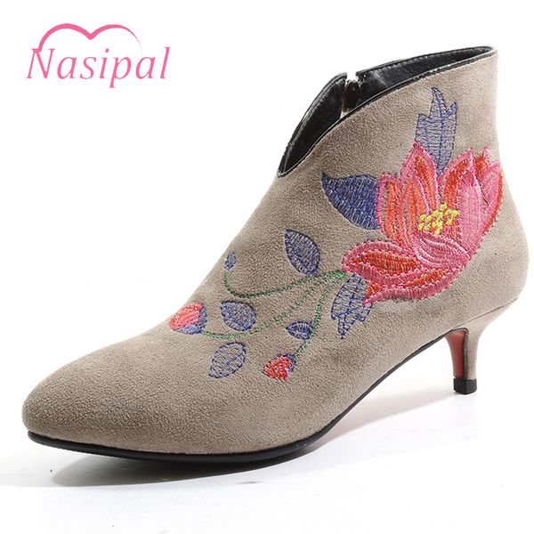 nasipal embroidery ankle boots fashion elegant party shoes woman thin med-heeled slim short boots black gray plus size m977
nasipal embroidery ankle boots fashion elegant party shoes woman thin med-heeled slim short boots black gray plus size m977