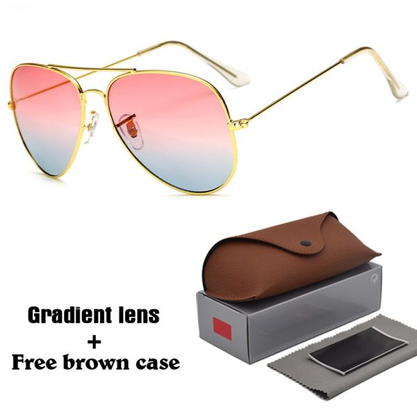 pilot sunglasses men women brand designer driving glasses uv400 goggle metal frame gradient lenses with brown cases, White;black
pilot sunglasses men women brand designer driving glasses uv400 goggle metal frame gradient lenses with brown cases, White;black