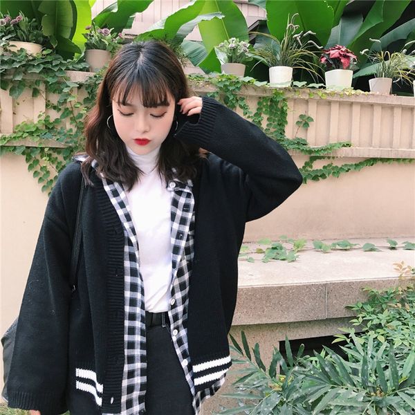 autumn and winter new oversize loose outer wear sweater irregular cuffs large cardigan sweater women, White;black
autumn and winter new oversize loose outer wear sweater irregular cuffs large cardigan sweater women, White;black