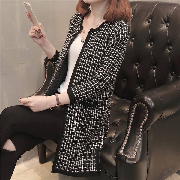 neploe plaid knitted cardigan woman medium-long sweater coat long sleeve o-neck knitwear spring autumn pull femme 36013, White;black
neploe plaid knitted cardigan woman medium-long sweater coat long sleeve o-neck knitwear spring autumn pull femme 36013, White;black