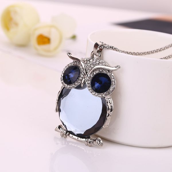 owl rhinestones crystal necklaces clothing accessories sweater long chain necklace, Silver
owl rhinestones crystal necklaces clothing accessories sweater long chain necklace, Silver
