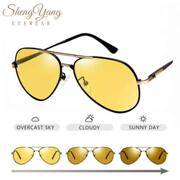 shengyang pilot yellow pchromic sunglasses men driving polarized lens chameleon sun glasses eyewear masculino, White;black
shengyang pilot yellow pchromic sunglasses men driving polarized lens chameleon sun glasses eyewear masculino, White;black