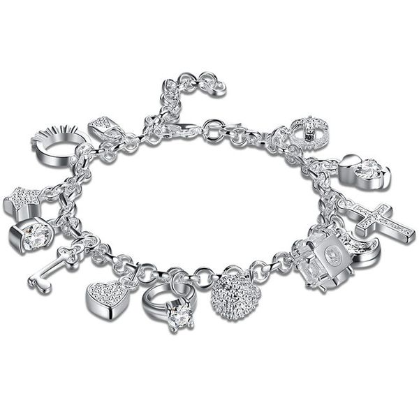 13 braces sterling silver plated bracelet ; new arrival fashion men and women 925 silver bracelet spb144, Golden;silver
13 braces sterling silver plated bracelet ; new arrival fashion men and women 925 silver bracelet spb144, Golden;silver