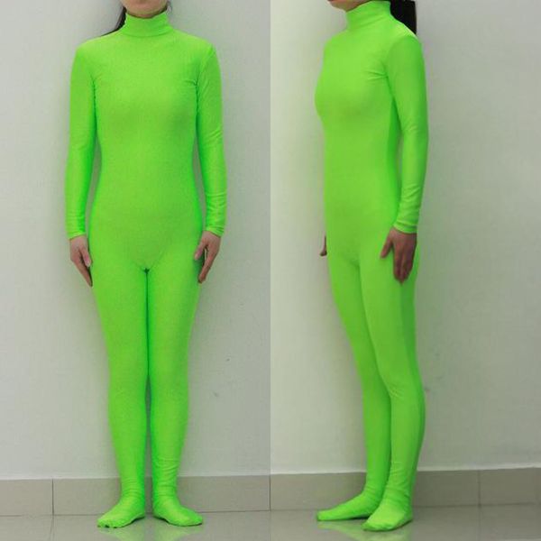 

lbs005) lycra spandex fluorescent green party leotard catsuit halloween cosplay costume fetish zentai suits wear, Black