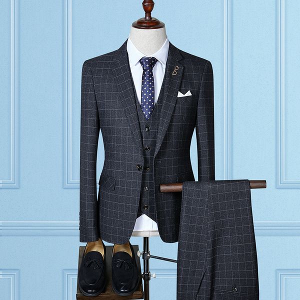 mens suits three piece jacket pants vest custom slim fit male blazer wedding groom tuxedos, White;black
mens suits three piece jacket pants vest custom slim fit male blazer wedding groom tuxedos, White;black