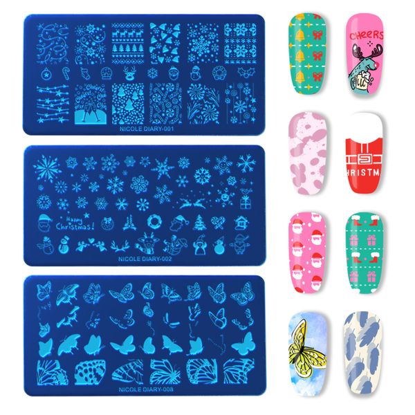 nicole diary christmas nail stamp plate snowman overprint rectangle stamping template santa elk nail art printing stencil tool, White
nicole diary christmas nail stamp plate snowman overprint rectangle stamping template santa elk nail art printing stencil tool, White