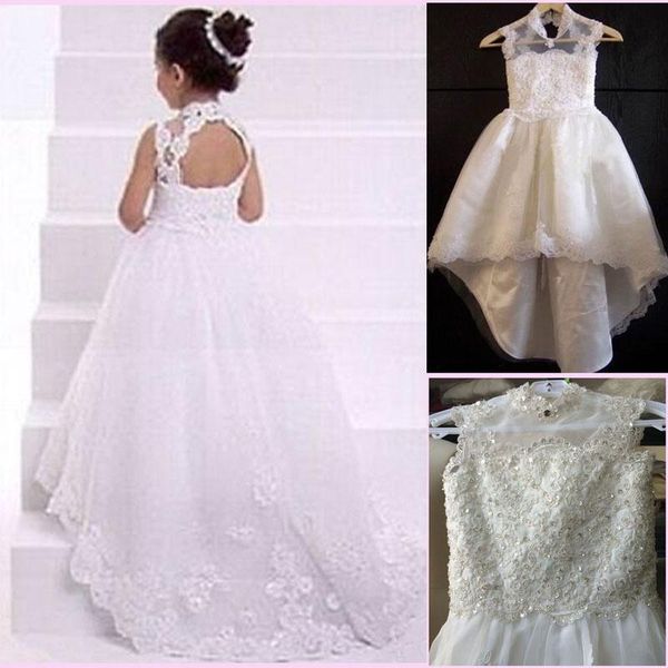 a line lace girl flower dresses 2018 new backless high neck sweep train baby formal occasion first communion birthday skirt real image 98, White;blue
a line lace girl flower dresses 2018 new backless high neck sweep train baby formal occasion first communion birthday skirt real image 98, White;blue