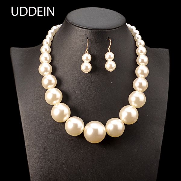 uddein nigerian wedding jewelry sets big simulated pearl jewelry bridal necklace & pendant fashion necklace for women, Silver
uddein nigerian wedding jewelry sets big simulated pearl jewelry bridal necklace & pendant fashion necklace for women, Silver