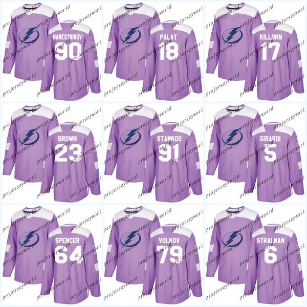91 Steven Stamkos Purple Fights Cancer Practice Tampa Bay Lightning 77 Victor Hedman 86 Nikita Kucherov 30 Ben Bishop Hockey Jerseys
91 Steven Stamkos Purple Fights Cancer Practice Tampa Bay Lightning 77 Victor Hedman 86 Nikita Kucherov 30 Ben Bishop Hockey Jerseys