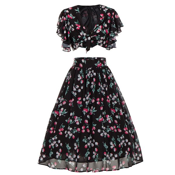 cross border women's wear 2018 new retro graceful waist printing printing slim slim pendant dress suit, White
cross border women's wear 2018 new retro graceful waist printing printing slim slim pendant dress suit, White