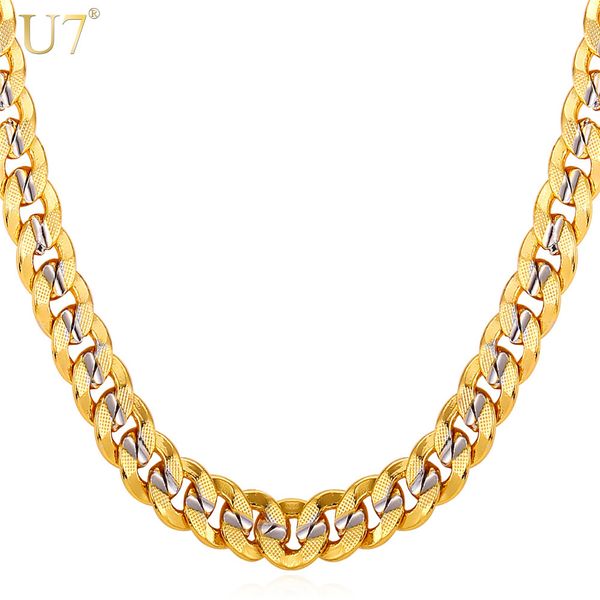 U7 Two Tone Gold Color Chain For Men Hip Hop Jewelry 9MM Choker/Long Chunky Big Curb Cuban Link Biker Necklace Man Gift N552
U7 Two Tone Gold Color Chain For Men Hip Hop Jewelry 9MM Choker/Long Chunky Big Curb Cuban Link Biker Necklace Man Gift N552