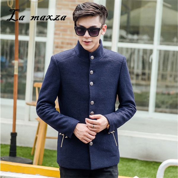 winter korean men wool coat casual fur color england style solid color blue plus size coats, Black
winter korean men wool coat casual fur color england style solid color blue plus size coats, Black