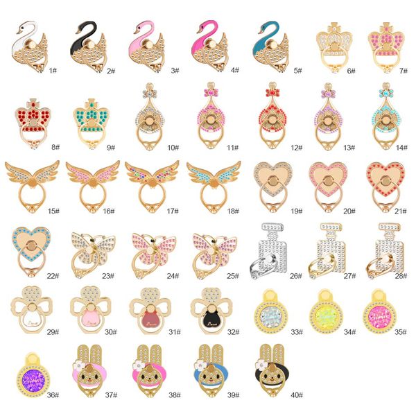 mobile phone ring bracket cell phone buckles metal finger ring holder 360 degree rotation bling dimand unique stand holder for all phones