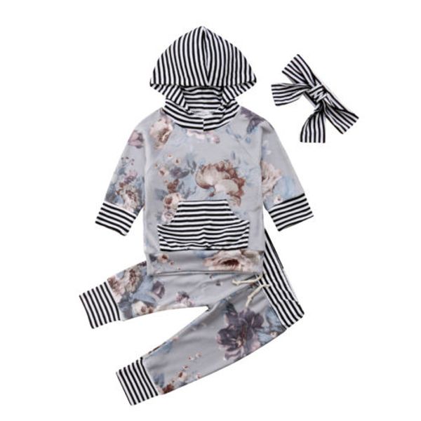 fashion newborn baby girls cotton hooded flower long sleeve shirt+pants headband outfit tracksuit clothes 3pcs, White
fashion newborn baby girls cotton hooded flower long sleeve shirt+pants headband outfit tracksuit clothes 3pcs, White