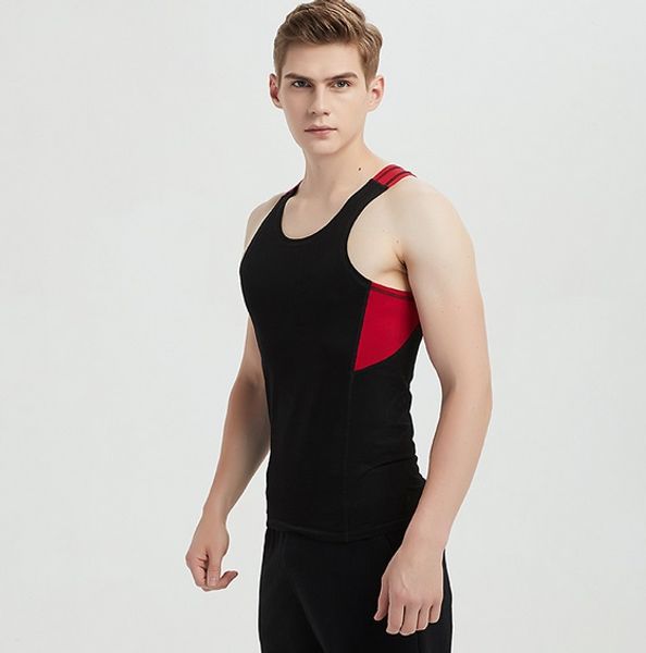 men' tank vest ice silk cotton summer stretch body-building sweatshirt black and white striking color personality fashion, White;black
men' tank vest ice silk cotton summer stretch body-building sweatshirt black and white striking color personality fashion, White;black