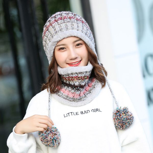 autumn winter women knitted hat scarf 2pcs sets thickening warm hat collars for lady snow caps warm skullies beanie scarf set, Blue;gray
autumn winter women knitted hat scarf 2pcs sets thickening warm hat collars for lady snow caps warm skullies beanie scarf set, Blue;gray