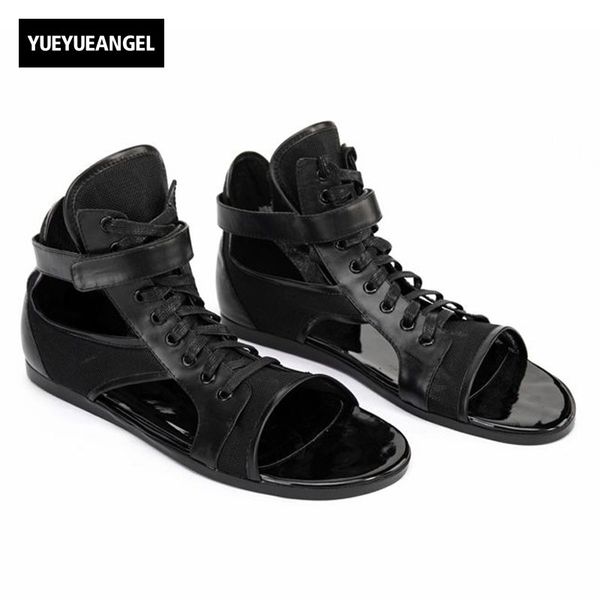 rome hollow out high beach sandals men real leather lace up open toe casual outside shoes flats gladiator hook loop sandals, Black
rome hollow out high beach sandals men real leather lace up open toe casual outside shoes flats gladiator hook loop sandals, Black
