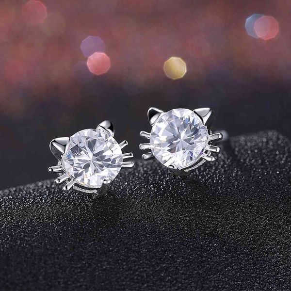 925sterling solid silver jewelry crystal cat stud earrings for women e942, Golden;silver
925sterling solid silver jewelry crystal cat stud earrings for women e942, Golden;silver
