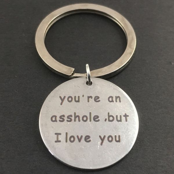 stainless steel keychain letter you are my favorite asshole keychain round shape key holder jewelry souvenir support fba drop shipping g782r, Silver
stainless steel keychain letter you are my favorite asshole keychain round shape key holder jewelry souvenir support fba drop shipping g782r, Silver
