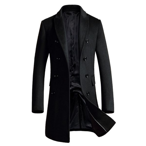 2018 new autumn winter men's cashmere coat men wool&blen trench male turn down collar double breasted woolen outerwear, Black
2018 new autumn winter men's cashmere coat men wool&blen trench male turn down collar double breasted woolen outerwear, Black