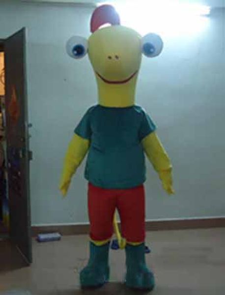 2018 yellow colour little lizard mascot costume for to wear for sale, Red;yellow