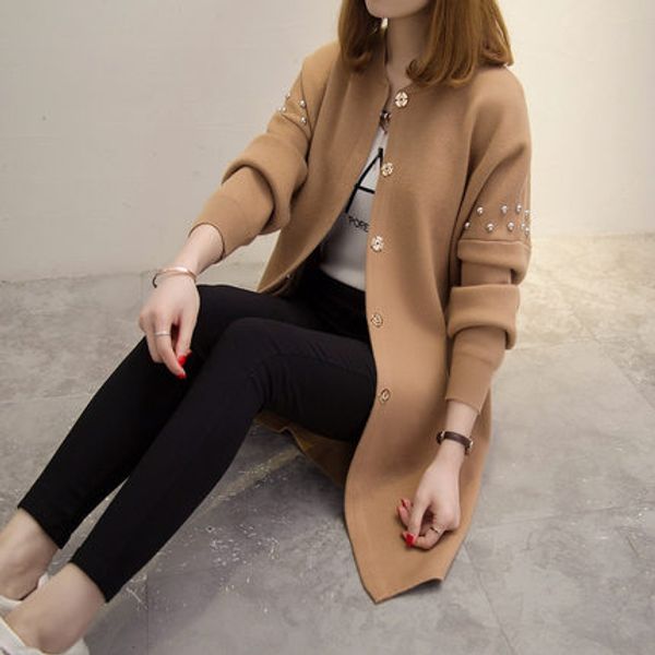 fashion women's sweater cardigan 2018 new women's long section knitted jacket female autumn and winter sweater slim, White;black
fashion women's sweater cardigan 2018 new women's long section knitted jacket female autumn and winter sweater slim, White;black