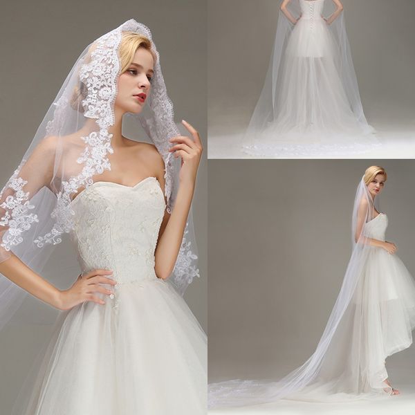 New Cheap 3m Long 1T Ivory White Simple Tulle Lace Applique Edge Bridal Veil Cathedral Length Wedding Bride Veils with Comb 
New Cheap 3m Long 1T Ivory White Simple Tulle Lace Applique Edge Bridal Veil Cathedral Length Wedding Bride Veils with Comb