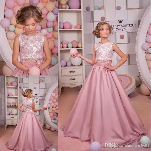 Blush Pink Lace Flower Girl Dresses Two Pieces Jewel Neck Vintage Little Girls Pageant Dresses Chiffon Flower Girl Weddings
Blush Pink Lace Flower Girl Dresses Two Pieces Jewel Neck Vintage Little Girls Pageant Dresses Chiffon Flower Girl Weddings