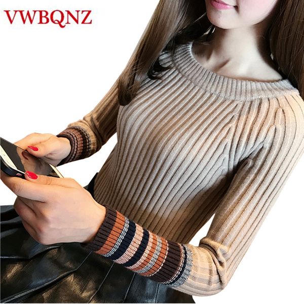 women sweater high elastic patchwork o neck 2018 fall winter new fashion sweater women slim bottoming knitted pullovers, White;black
women sweater high elastic patchwork o neck 2018 fall winter new fashion sweater women slim bottoming knitted pullovers, White;black