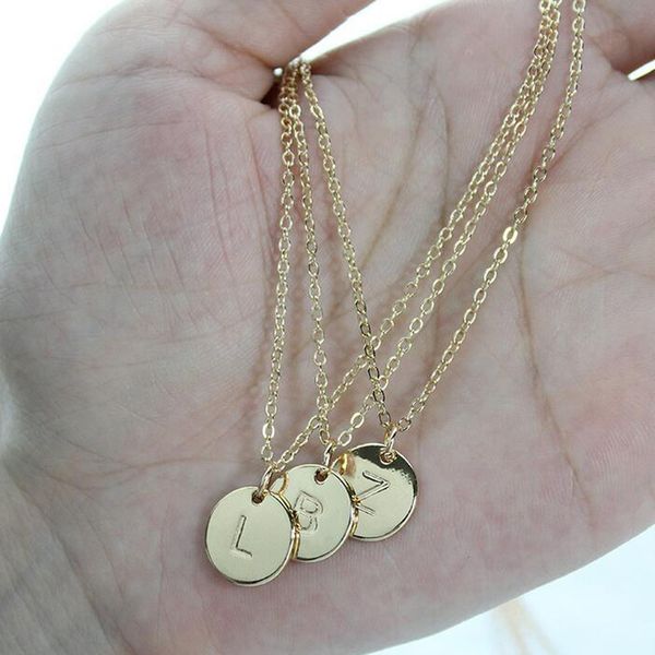 26 letters initial necklace silver gold color disc necklace alphabet women kolye collier friends family letter
26 letters initial necklace silver gold color disc necklace alphabet women kolye collier friends family letter