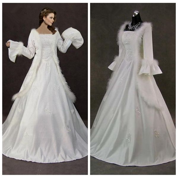 square long sleeves a-line vintage wedding dresses 2019 lace appliques beading with faux bridal gowns customized long vestidos de marriage, White
square long sleeves a-line vintage wedding dresses 2019 lace appliques beading with faux bridal gowns customized long vestidos de marriage, White