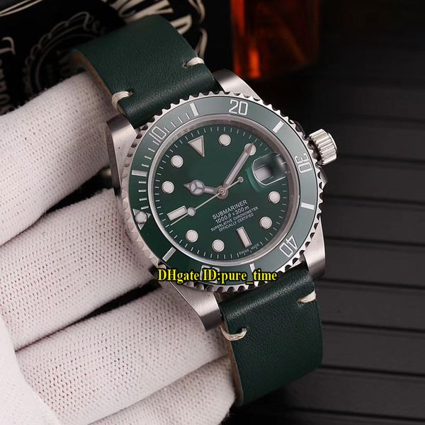40mm date 116610lv green dial japan miyota automatic mens watch green ceramics bezel sapphire glas 316l steel case leather strap new watches, Slivery;brown
40mm date 116610lv green dial japan miyota automatic mens watch green ceramics bezel sapphire glas 316l steel case leather strap new watches, Slivery;brown