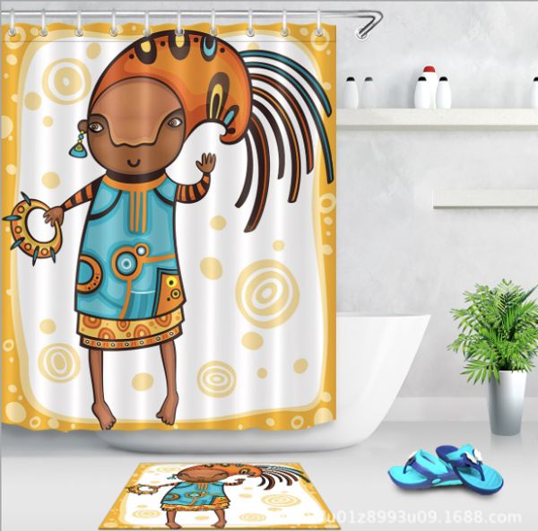 3d retro print bath shower curtains african girl modern shower curtain for bathroom decor with 12 hooks floor mats sets
3d retro print bath shower curtains african girl modern shower curtain for bathroom decor with 12 hooks floor mats sets