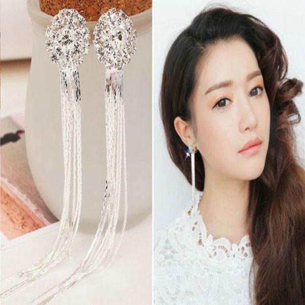 1 pair fashion crystal exaggerated tassel long earrings women ladies silver dangle earrings jewelry
1 pair fashion crystal exaggerated tassel long earrings women ladies silver dangle earrings jewelry