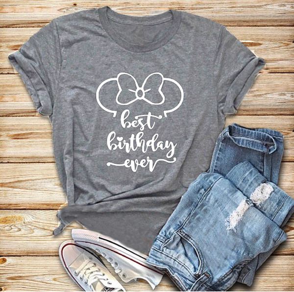 

summer short sleeve mouse clothing t-shirt mouse brithday ever tee gray hipster tumblr popular grunge lovers shirt, White