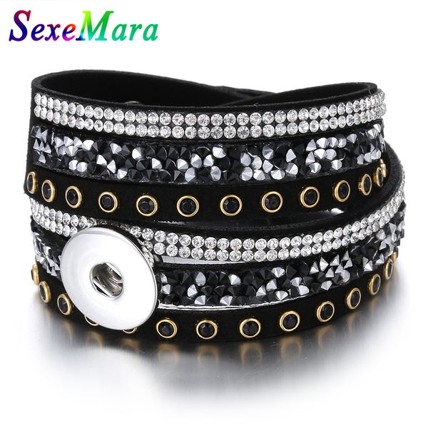 7 colors new multilayer crystal rivet leather bracelet 18/20mm snap button bracelet diy jewelry for women, Golden;silver
7 colors new multilayer crystal rivet leather bracelet 18/20mm snap button bracelet diy jewelry for women, Golden;silver