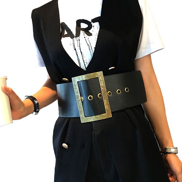 new women wide belts retro metal buckle decorated fashion pu leather belt for women dress down skirt waist female belt s18101806, Black;brown
new women wide belts retro metal buckle decorated fashion pu leather belt for women dress down skirt waist female belt s18101806, Black;brown