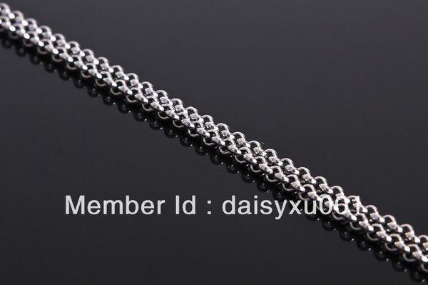 wholesale 2mm 316l stainless steel necklace round rolo link chains women mens fashion jewelry 20pcs link chains, Silver